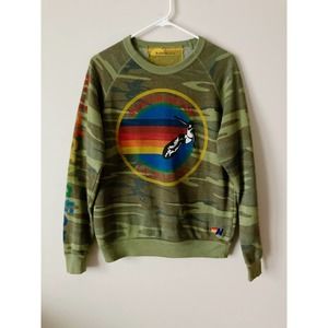 AVIATOR NATION Camo Crewneck Pullover Sweatshirt La Jolla California Size S